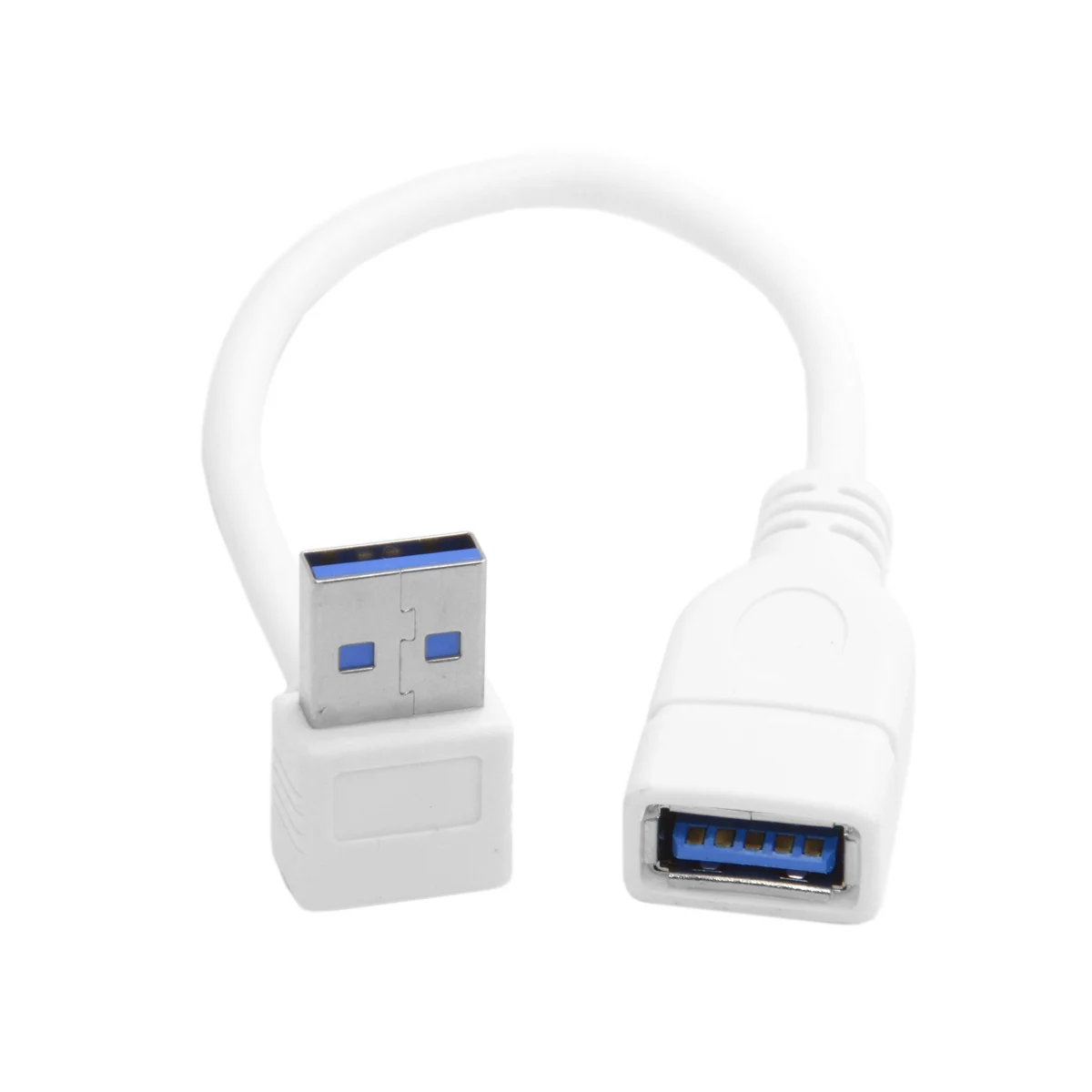 Zihan вверх под прямым углом 90 градусов USB 3,0 мужчина к женскому удлинительному кабелю белый 30 см