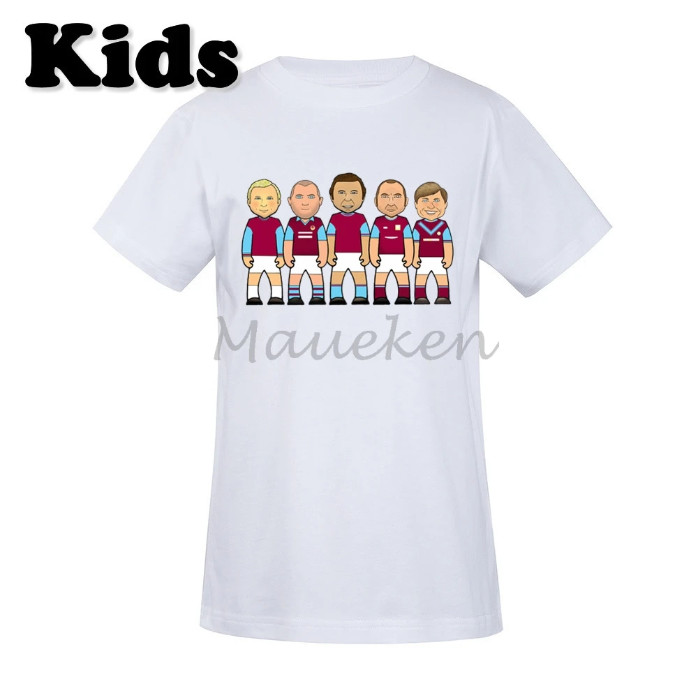 Детская футболка с надписью West legend Bobby Moore Tony Cottee Paolo Ham Di Canio Billy Bonds Trevor Brooking Julian Dicks