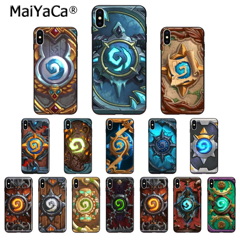 Силиконовый чехол для телефона MaiYaCa Hearthstone мягкий черный из ТПУ Apple iPhone 8 7 6 6S Plus X XS