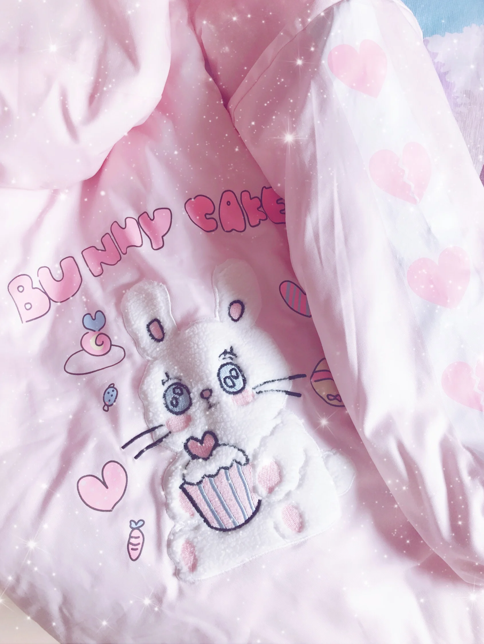 Kawaii кролик милый розовый& Lavendar милый Женская парка пальто зима теплая Лолита верхняя одежда с капюшоном куртка меховая отделка - Цвет: Лаванда