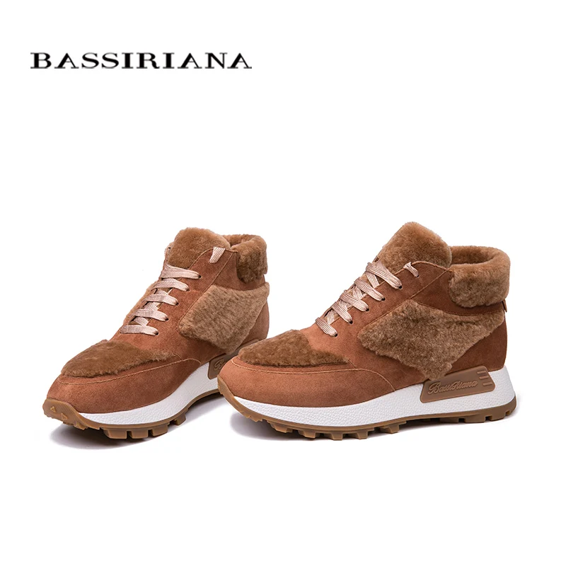 BASSIRIANA/2018 Новый Женские туфли-лодочки плоская подошва натуральная замша овчины