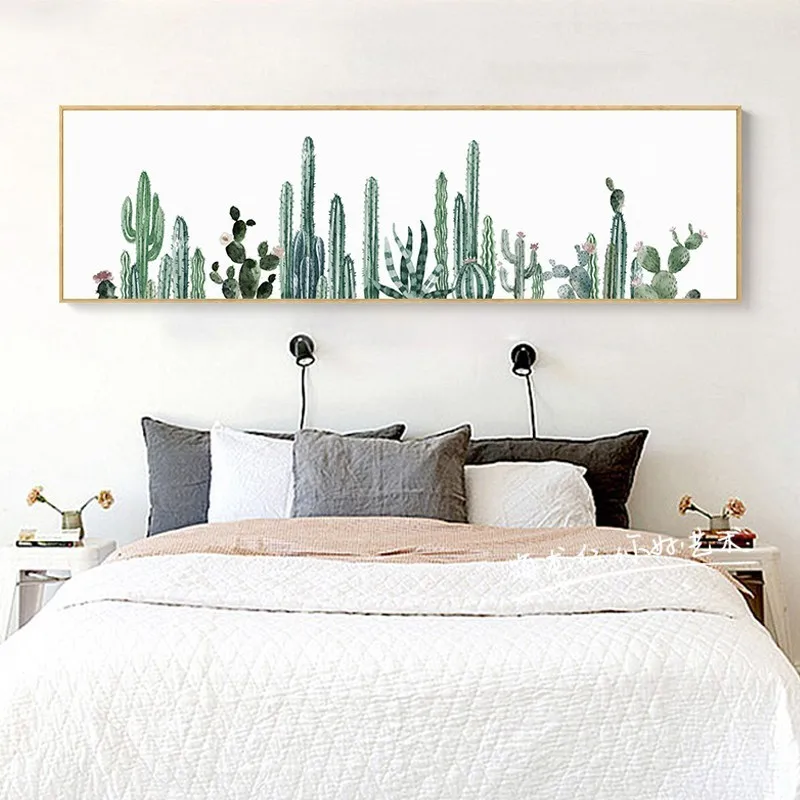 SURE LIFE Nordic Cactus Flower Poster Plant Canvas Printing Paintings Wall Art Pictures Bedroom Living Room Home Office Decor | Дом и сад