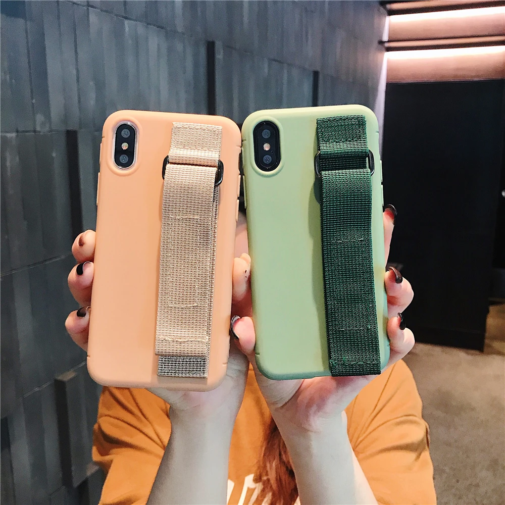 Ретро сплошной цвет чехол с клубникой для IPhone X XS MAX XR модный ремешок силиконовый