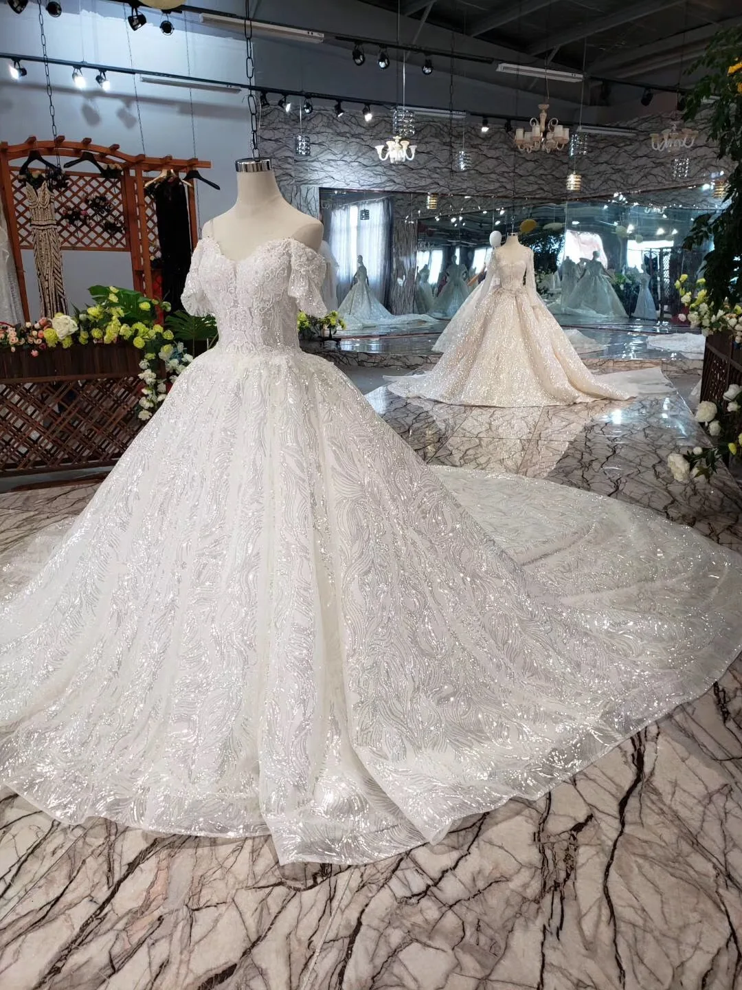 Vestido De Noiva Off The Shoulder Lace Ball Gown Bridal Wedding Dresses 2019 Sequins Embroidery Beaded Vintage Gowns | Свадьбы и