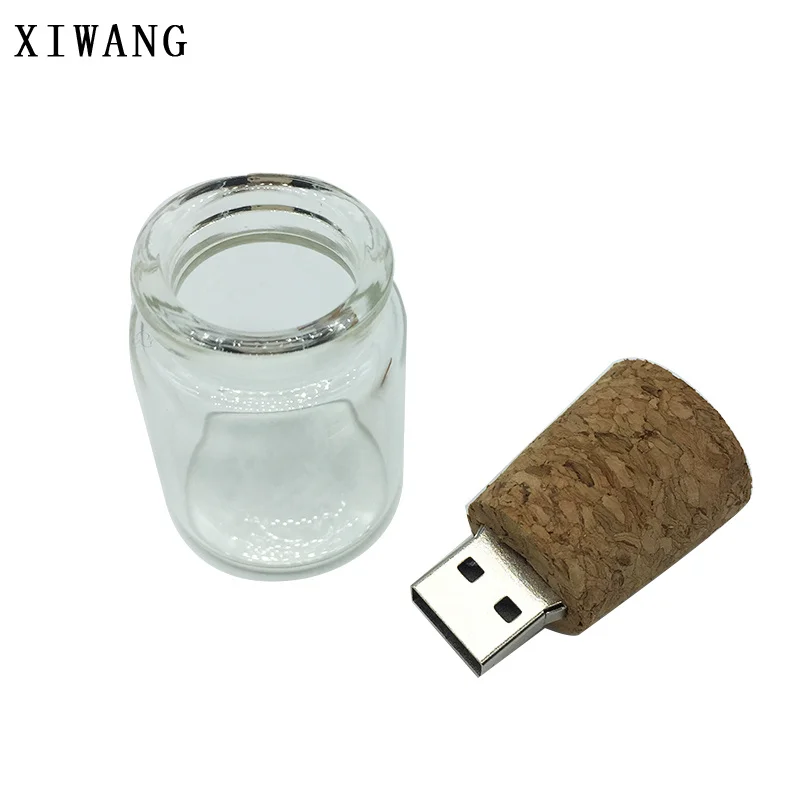 Usb флэш-накопитель 128 ГБ usb 2,0 деревянный 64 ГБ флеш-накопитель 4 ГБ 8 ГБ 16 ГБ Флешка 32 Гб стеклянная бутылка usb карта памяти Желая бутылка подарок