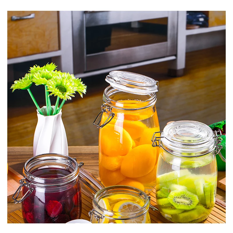 Стеклянный герметичный резервуар RSCHEF для хранения чая с пряжкой из нержавеющей