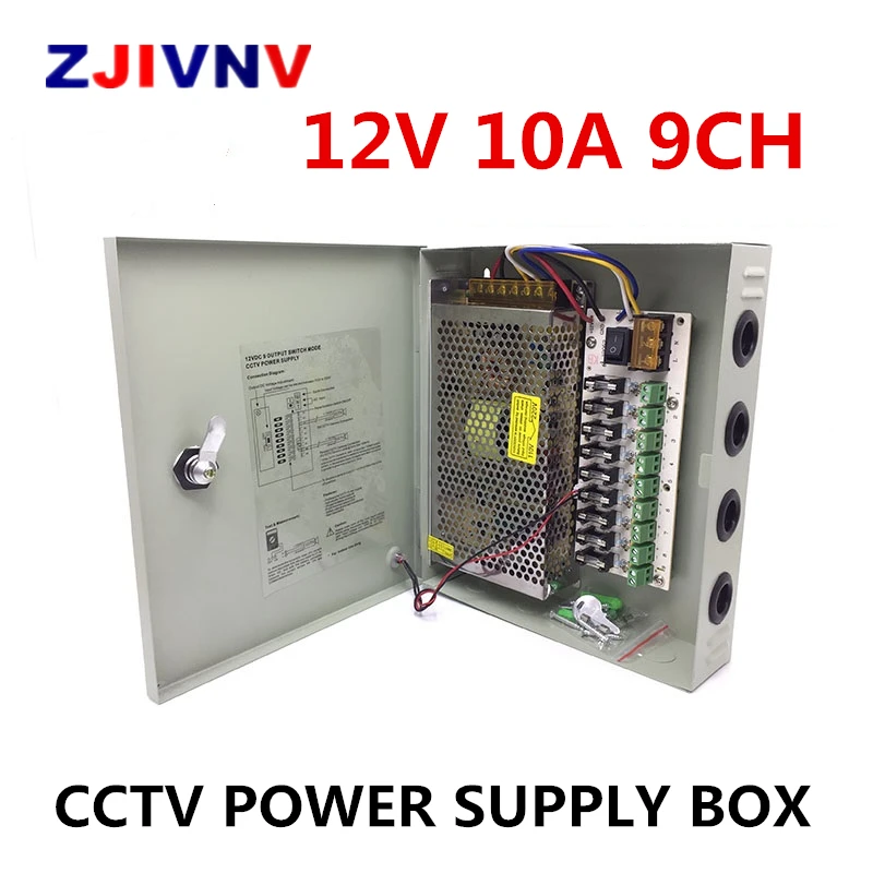 9CH 12В 10А CCTV плавленый блок питания автоматический сброс/12В 120 Вт монитор источник