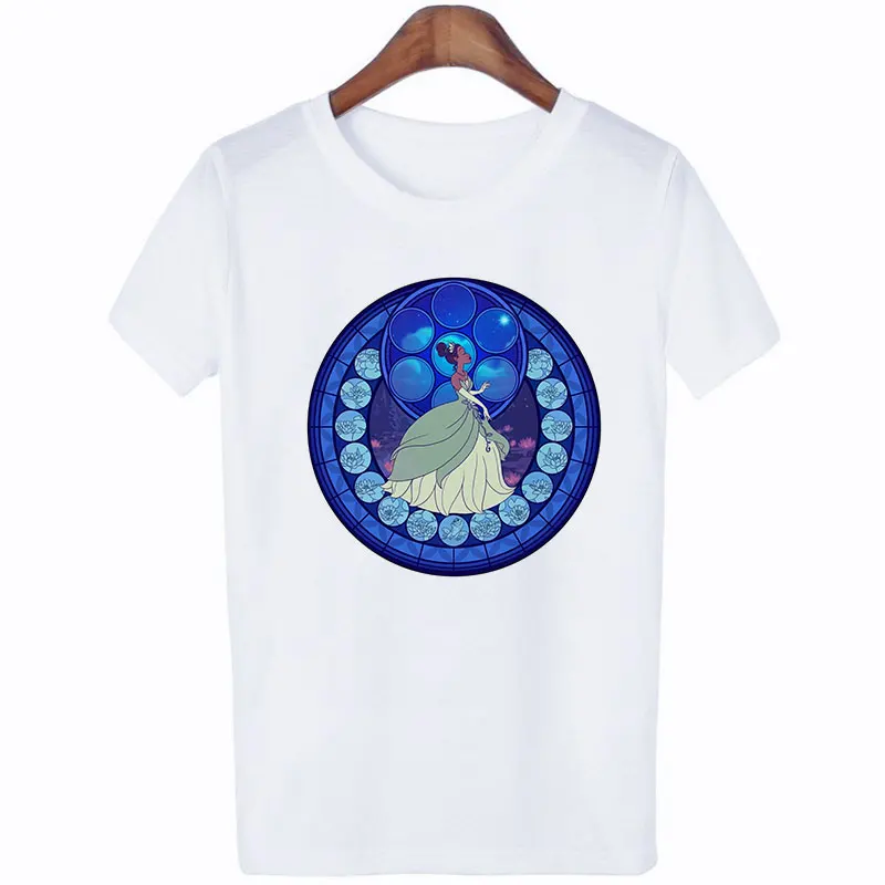 НОВАЯ тонкая летняя футболка с рисунком принцессы забавная Эстетическая модная уличная женская
