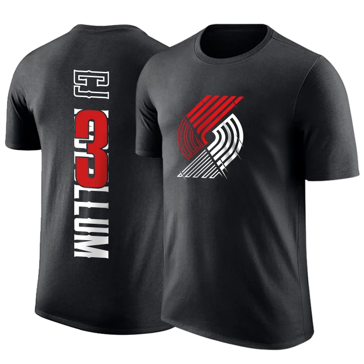 Damian Lillard c. J. McCollum футболка с короткими рукавами, хлопковая спортивная баскетбольная футболка dpoy, фирменный дизайн