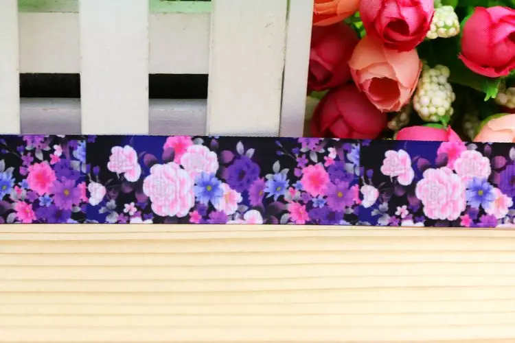 Бесплатная доставка корсажная лента с цветочным принтом 7/8 дюйма головной убор