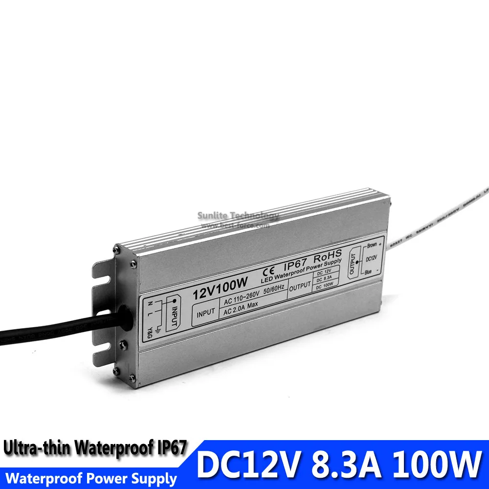 Водонепроницаемый IP67 DC24V DC12V 60 Вт 100 120 150 Светодиодный источник питания импульсные