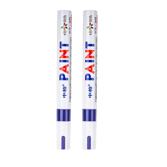 purple(2 Pcs) Перманентный маркер, 12 цветов, цветные водонепроницаемые масляные краски, ручки для карт, Ceremic Cup, сделай сам, резиновые шины, CD, металлические маркеры для краски - Цвет: purple(2 Pcs)