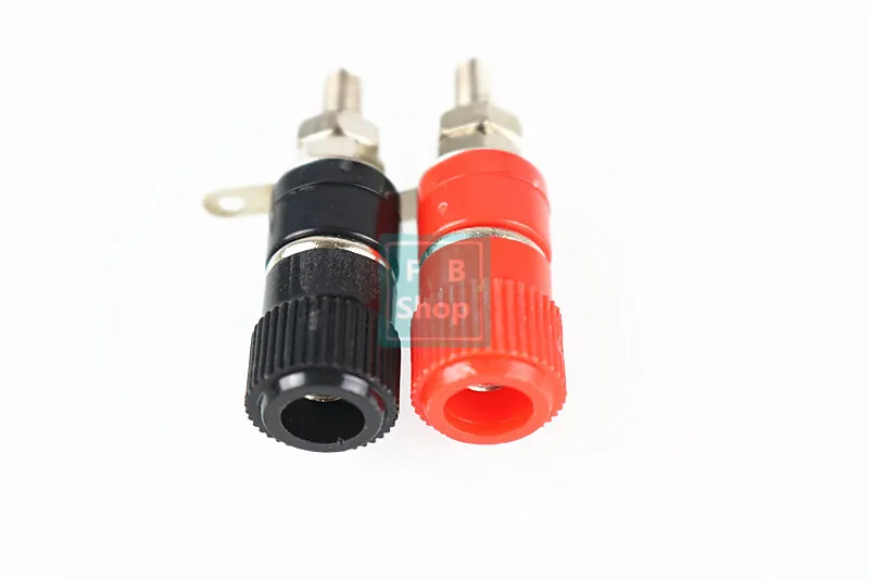 2шт 4 мм гнездо банана никелированный переплет гайка банан разъем красный +