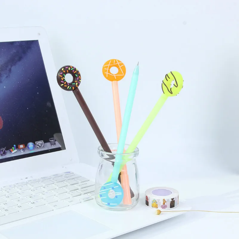 

1Pcs/sell kawaii Cartoon Doughnut model stationery Writing Office pen 0.7mm cute gel pen kawaii school supplies