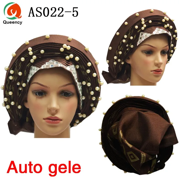 Новое поступление африканских уже связали Асо Оке Headtie Дамы авто геле бисером и камнями для Свадебные и вечерние DHL AS022