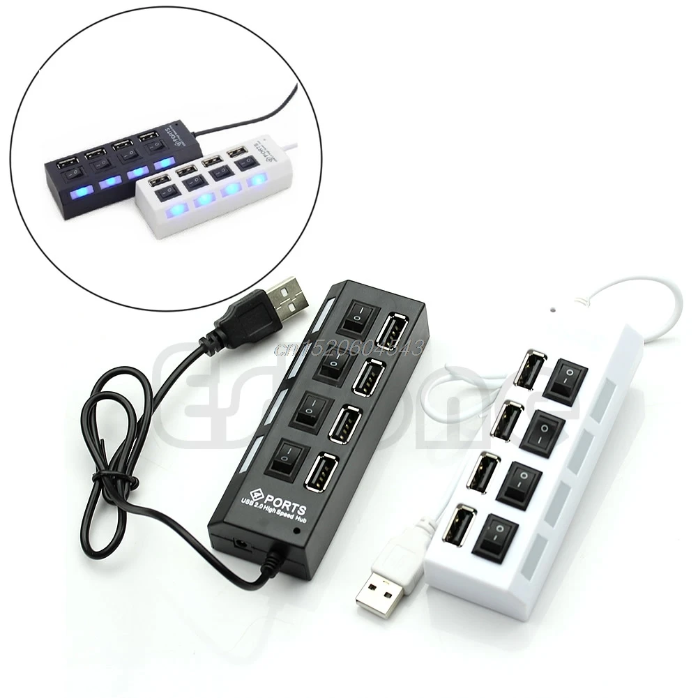 4 порта USB 2 0 со светодиодной подсветкой и выключателем питания|Выключатели| |