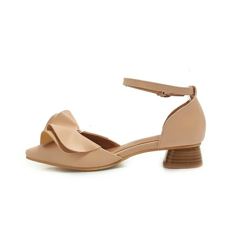 MAZIAO 2019 New Arrive Pumps Women Shoes Pointed Toe Buckle Summer Elegant Sweet Square Heels Prom Big Size 34-48 | Обувь