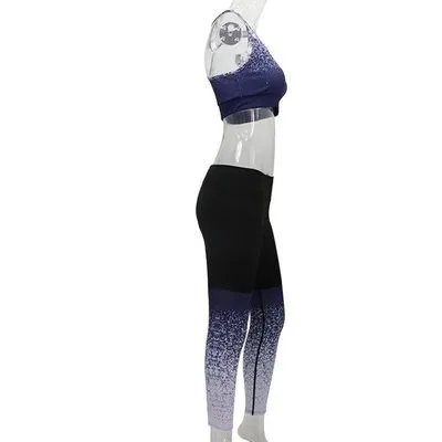 Color D Set 2Pcs Комплект из 2 предметов для фитнеса, женские бесшовные леггинсы с высокой талией, пуш-ап, спортивная одежда для йоги, Женская Спортивная одежда для бега - Цвет: Color D Set 2Pcs