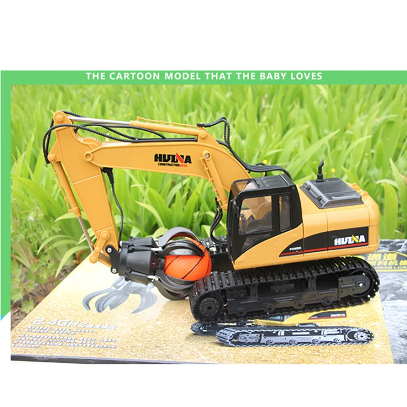 1/18 HuiNa 571 2 4G 16 каналов металлический сплав RC экскаватор зарядка Модель автомобиля