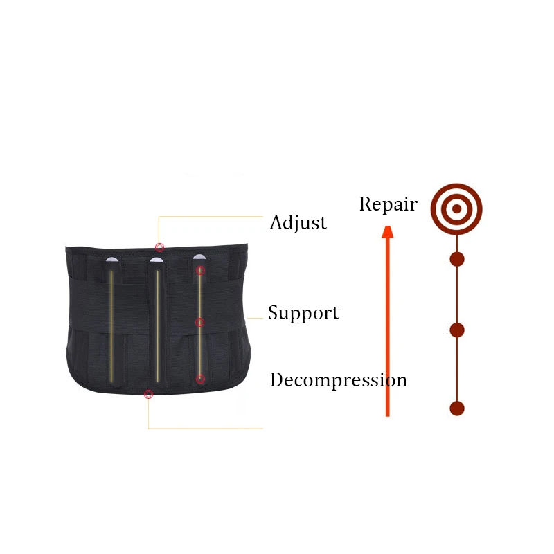 Высокая эффективность Регулируемая Поясничная Поддержка Пояса Турмалин