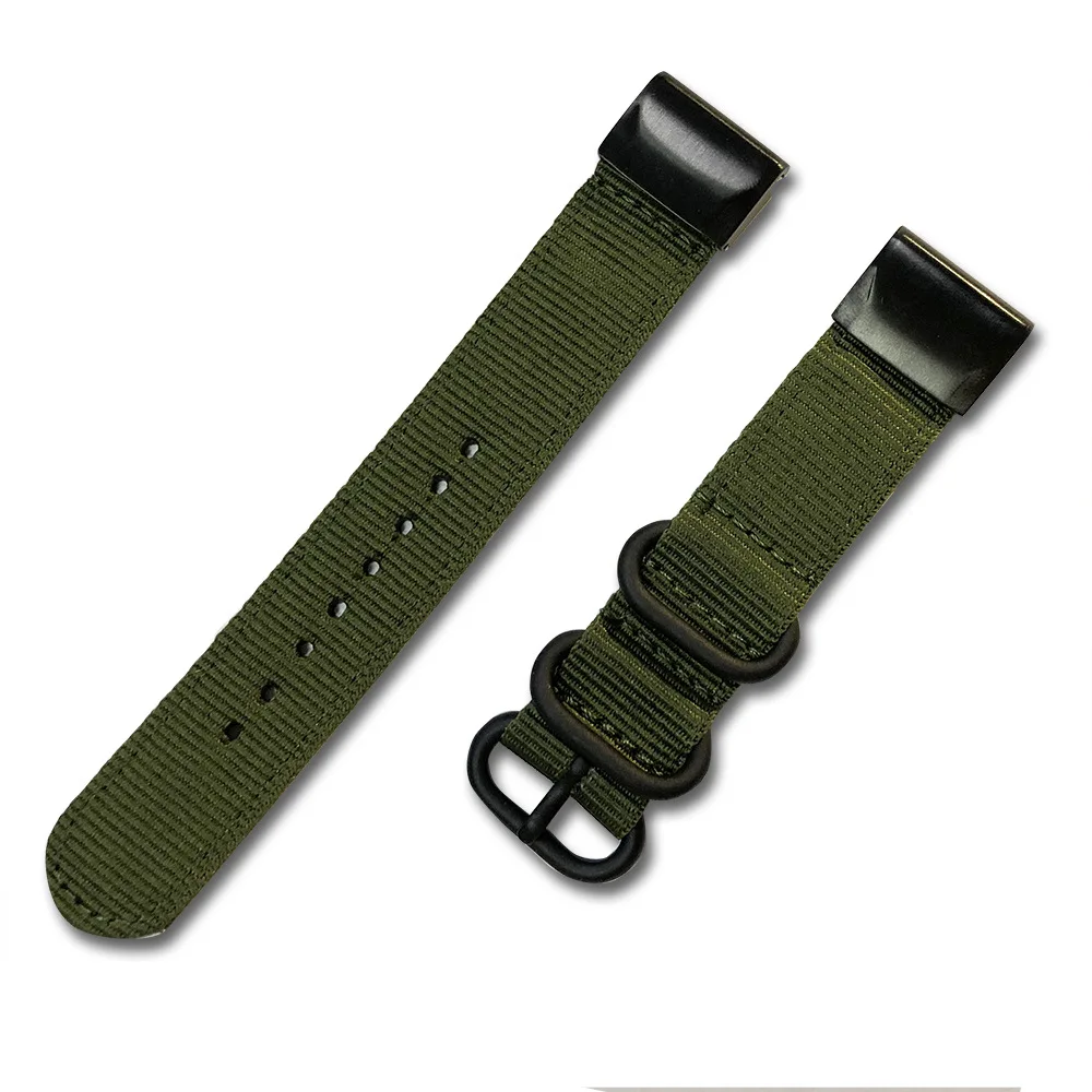 Army Green Quick Fit нейлоновый ремешок для наручных часов для Garmin Fenix 5X/5X Плюс/Fenix 3/3 HR Fenix 5 5S плюс спортивный браслет на запястье 20 мм/22 мм/26 мм Размер ремешка - Цвет ремешка: Army Green