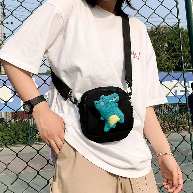 Новинка лета 2019 модные новые сумки с мультяшными динозаврами для женщин холщовые