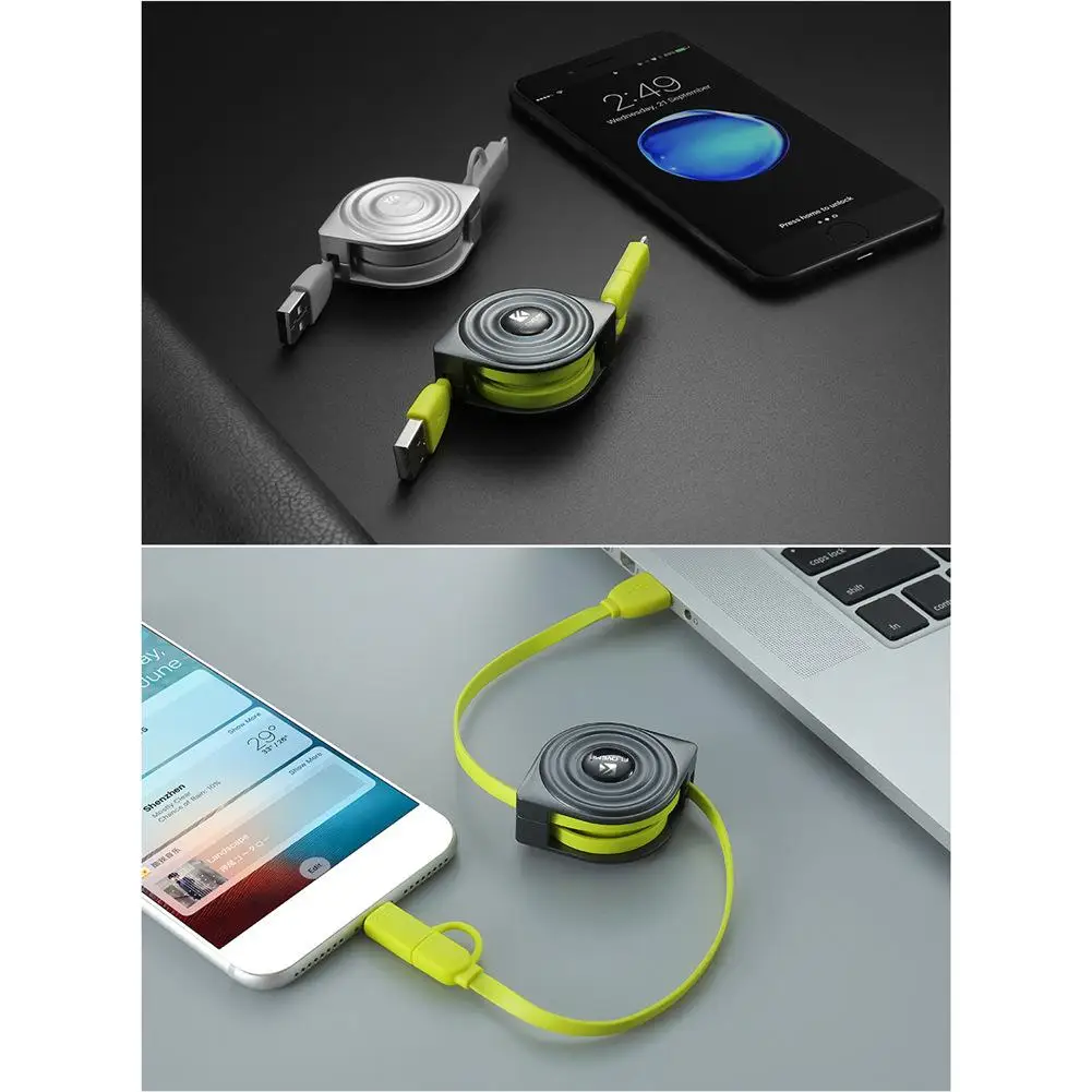 Складной кабель для передачи данных Floveme в стиле волны воды быстрое зарядное