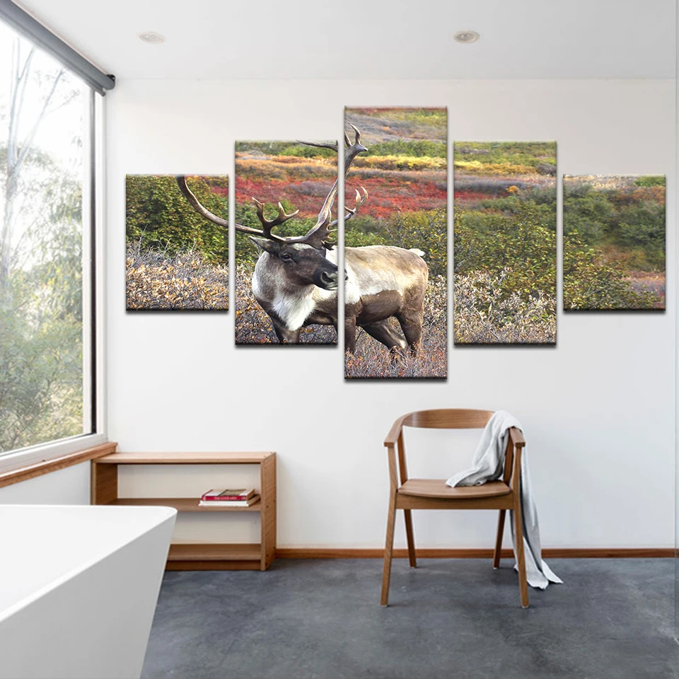 5 шт. лесная степь животное мужской олень Настенная картина домашний декор