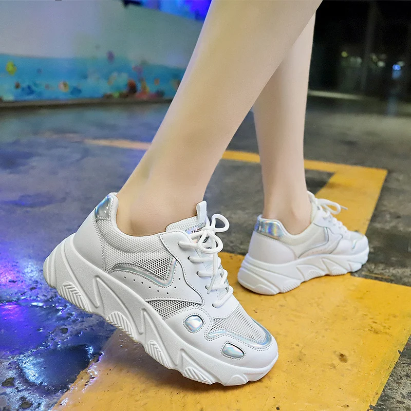 2019 женские кроссовки на массивном каблуке модная женская обувь платформе