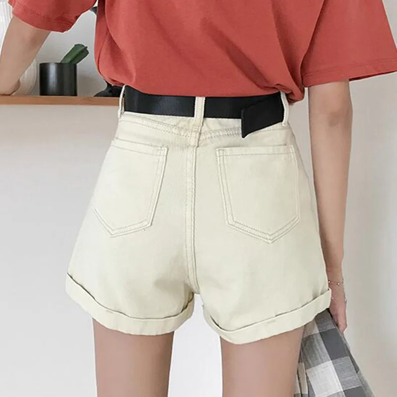 Женские джинсовые шорты EORUTCIZ винтажные черные с завышенной талией и широкими