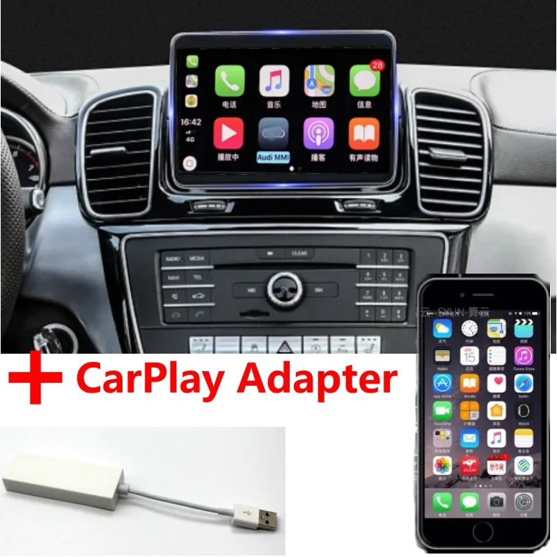 CarPlay Для Mercedes Benz MB GLE ML M Class W166 Liislee автомобильный мультимедийный плеер NAVI CarPlay автомобильный Радио gps навигация - Цвет: CarPlay