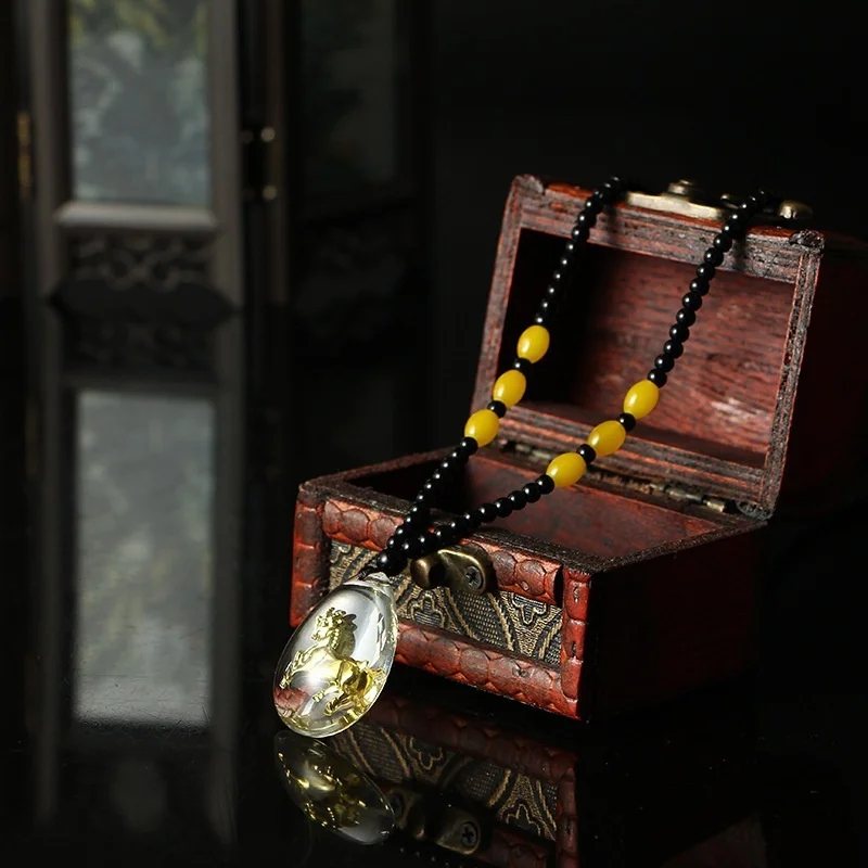 12 символических животных YellowJade Lucky 12 Китайский Зодиак ожерелье ювелирные изделия рождения год памяти подарки на день рождения для мужчин женщин