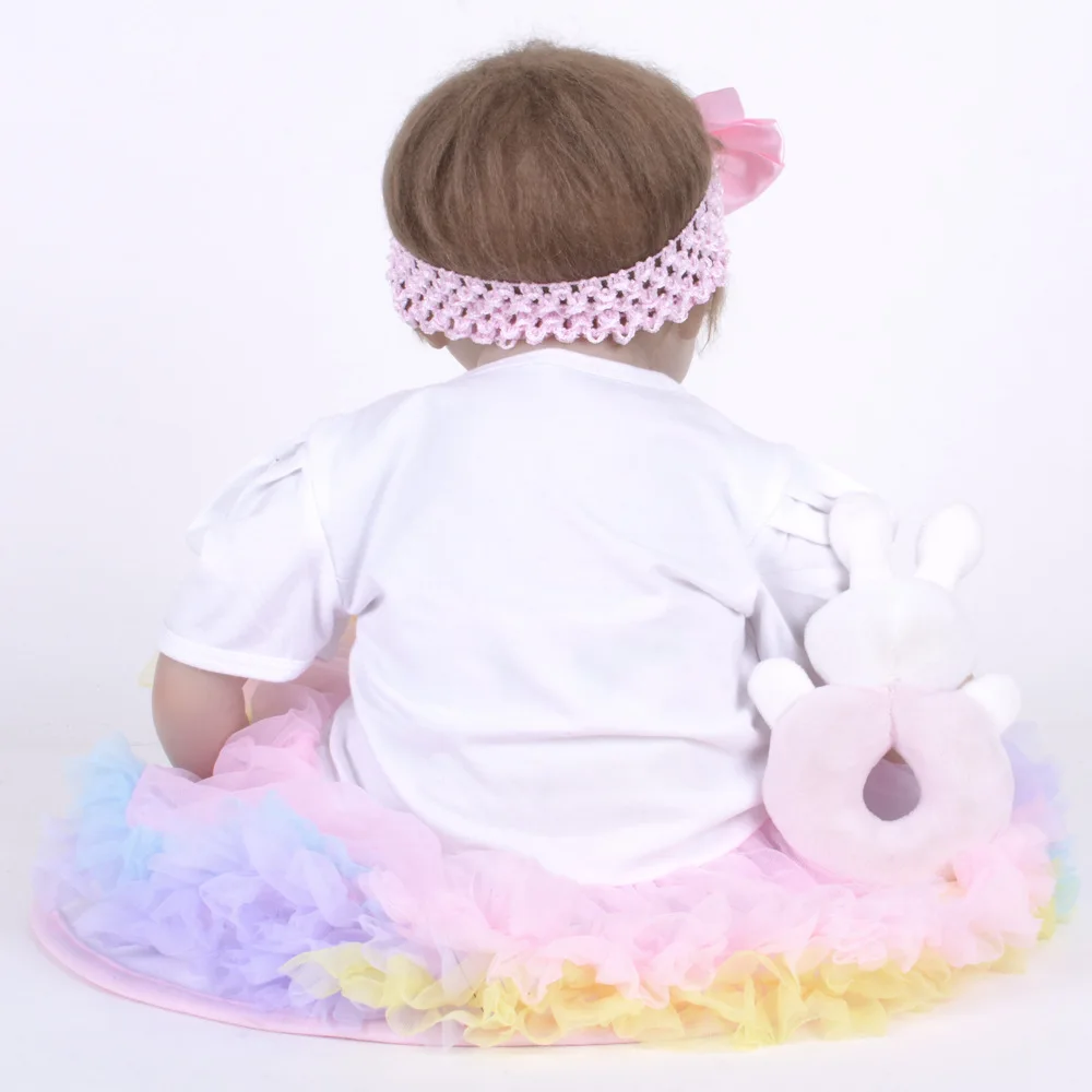 

22 Inch Cloth Body Reborn Baby Doll Toys Lifelike Newborn Babies Doll DIY Doll Toys Christmas Birthday Gift