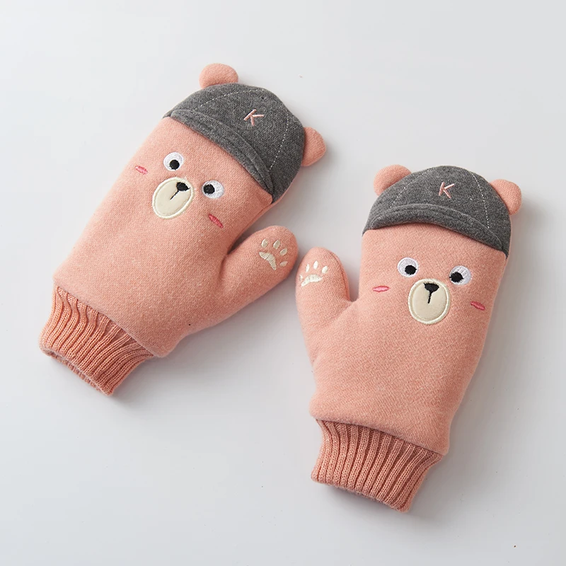 Зимние варежки для маленьких принцесс детские перчатки женские зимние теплые