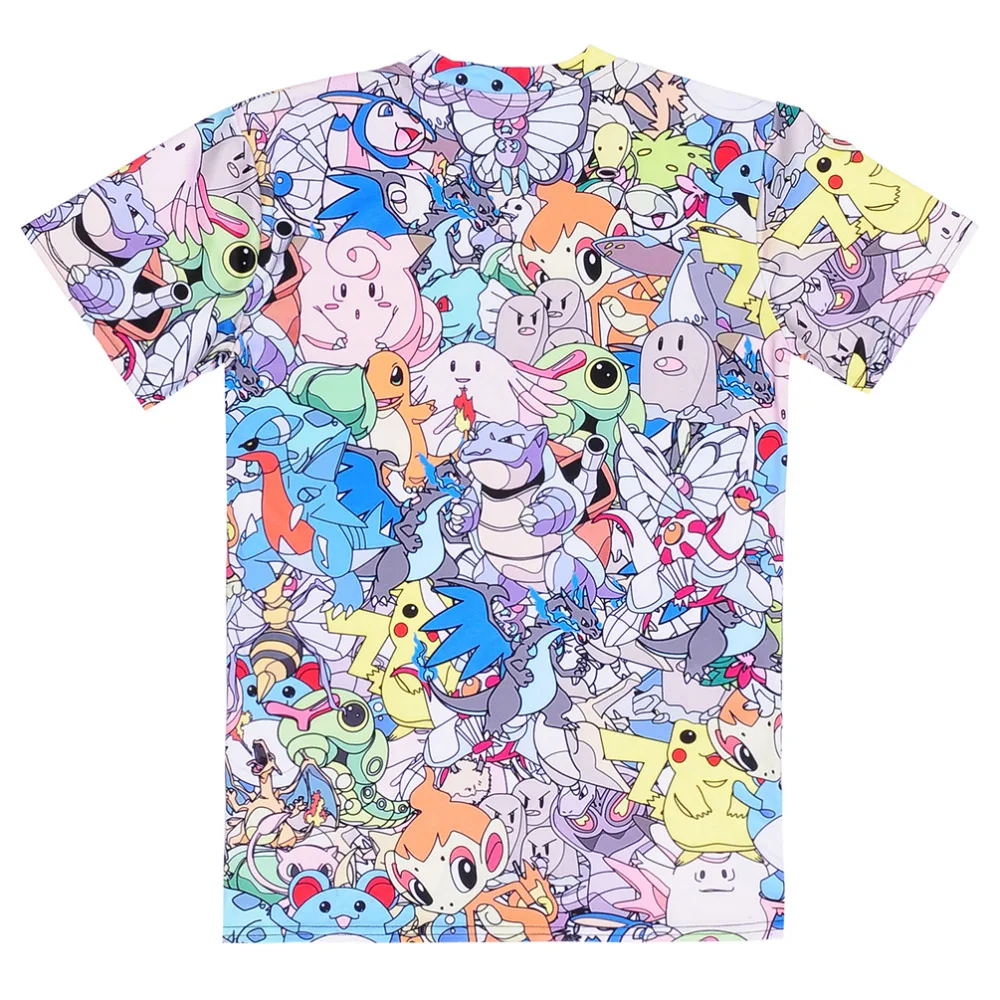 Высококачественная женская футболка с изображением дракона и покемона яркая