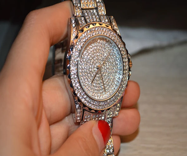 2016 новая мода Полный алмаз кварцевые часы BS бренд платье для женщин роскошный с