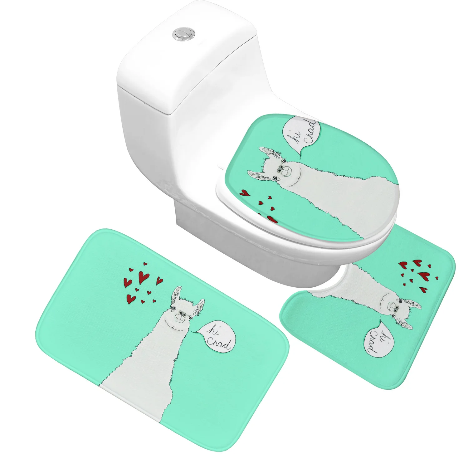 3 шт./компл. красочные Мультяшные животные чехол для унитаза Противоскользящий