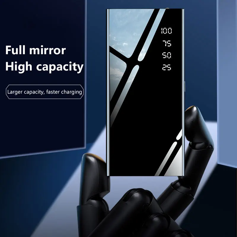 10000mAh Power Bank Mirror Portable Fashion LED Mobile Phones External Charging Pack Powerbank for iPhone Xiaomi Samsung Huawei | Мобильные