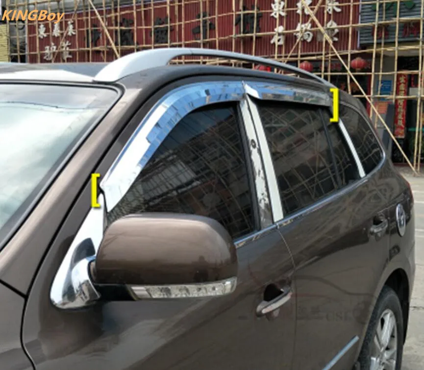 2007-2012 for Hyundai Santa Fe Chrome Window Trim 22pcs Frame Sill Belt Trims With Center Pillar Rain gear | Автомобили и