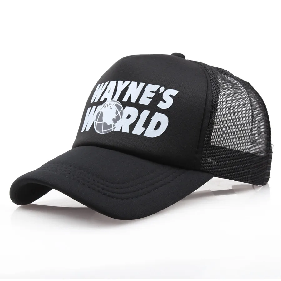mesh black Черные бейсбольные кепки Waynes World, унисекс, хип-хоп шляпа, Солнцезащитная шляпа Waynes's World Hat, костюм, сетчатые шапки, Дальнобойщик, папа - Цвет: mesh black