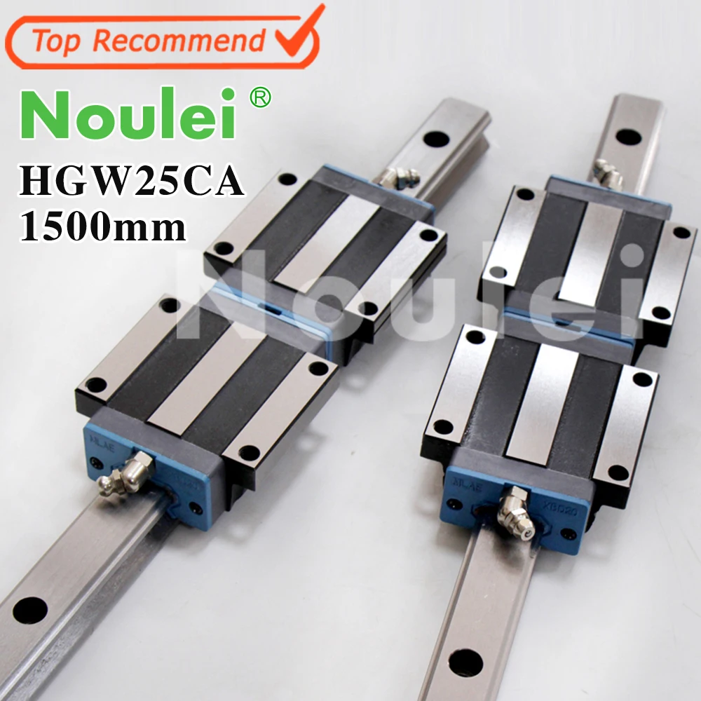Noulei HGW25CA линейные подвижные скользящие блоки с направляющей HG25 1500 мм для ЧПУ DIY kit