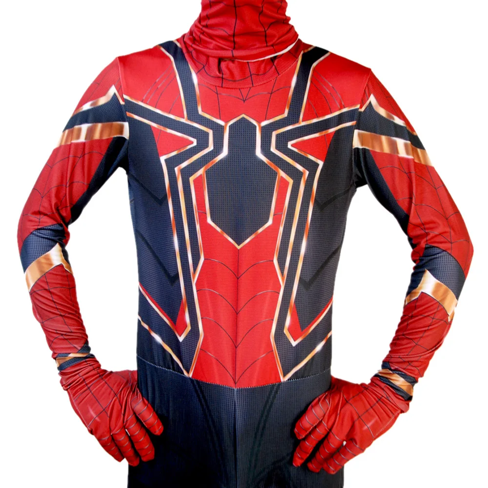 Костюмы Человека паука для взрослых Питера парка Kostuum Spider Rood blauw Zwart Man Pak Volwassenen