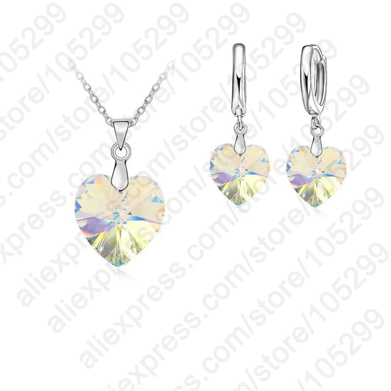Женское колье из серебра 925 пробы с подвеской в виде сердца|accessories set|gift policeaccessories