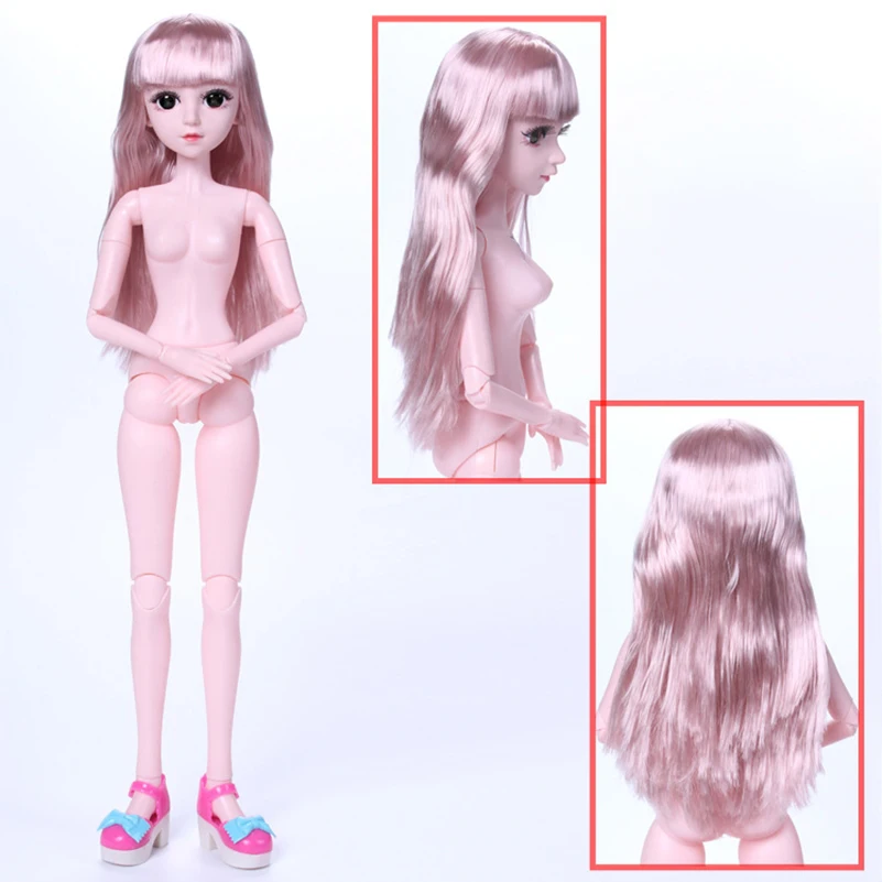 60 см BJD кукла 3D глаза 18 подвижный шарнирный парик Обнаженная девушка куклы тело с обувью Аксессуары куклы игрушки для девочек