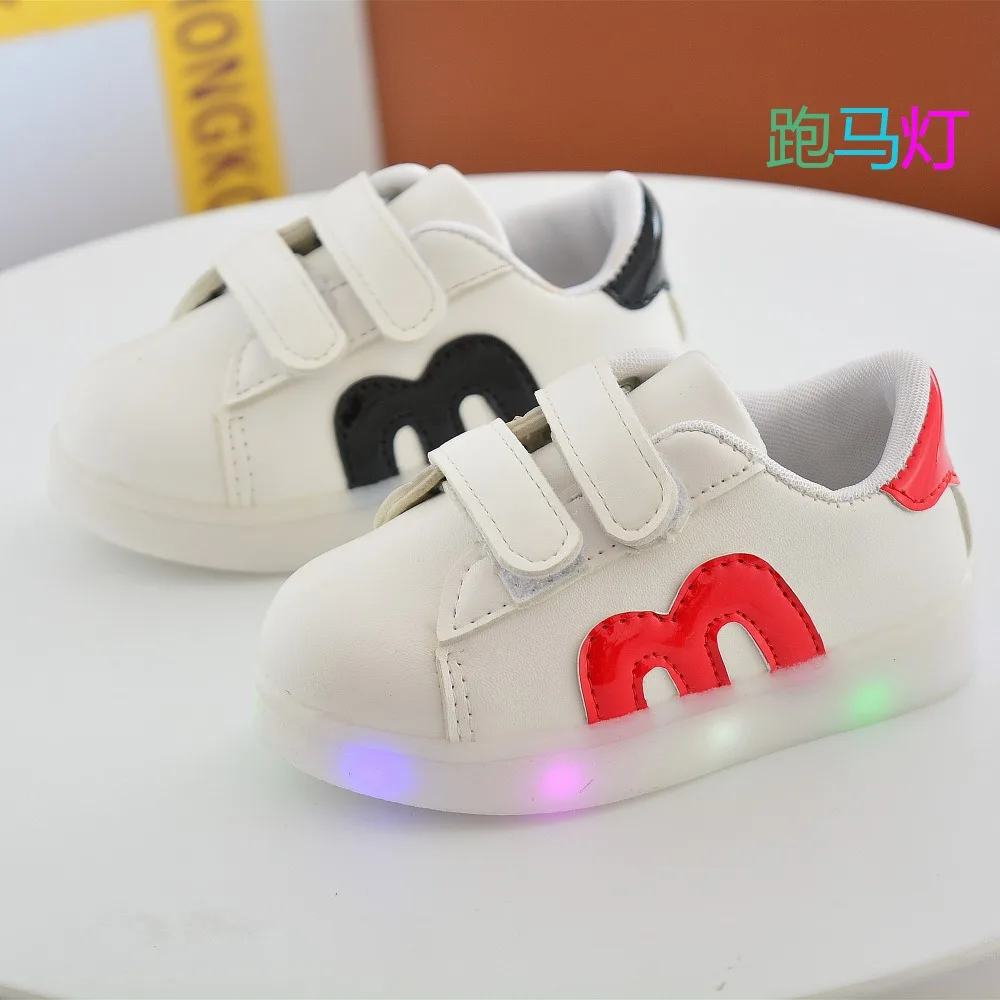 Новинка 2019 детская обувь для мальчиков и девочек красочная Люминесцентная со