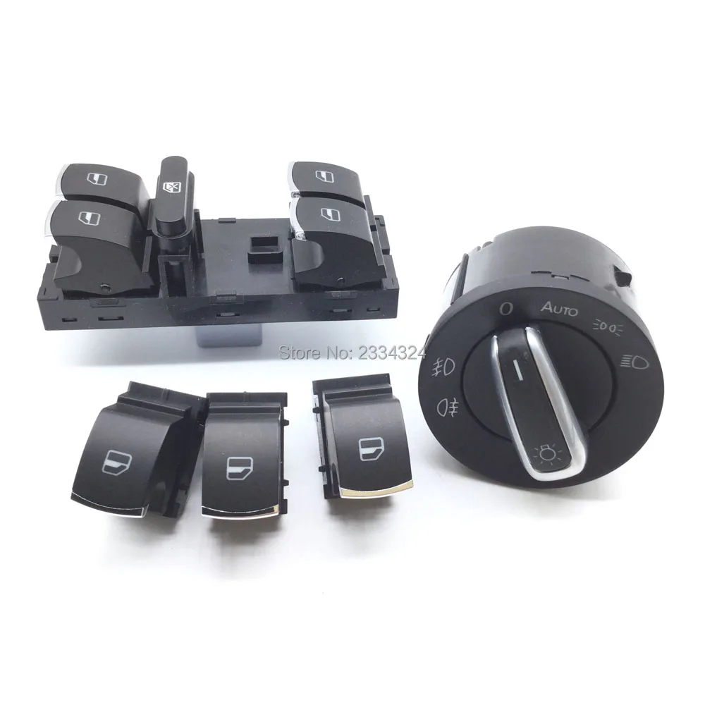 

5ND959857 5ND959855 5ND941431B Chrome AUTO Headlight switch Window Switch For Volkswagen CC Tiguan Passat B6 Golf 5 6 Jetta MK 5