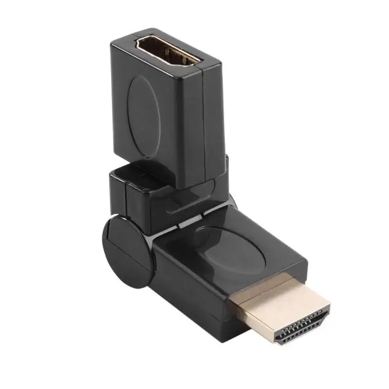 Черный ALLOYSEED все-вокруг 360 градусов вращающийся шарнир 4K 3D HDMI Мужской к HDMI Женский Регулируемый кабель адаптер конвертер разъем - Цвет: Черный