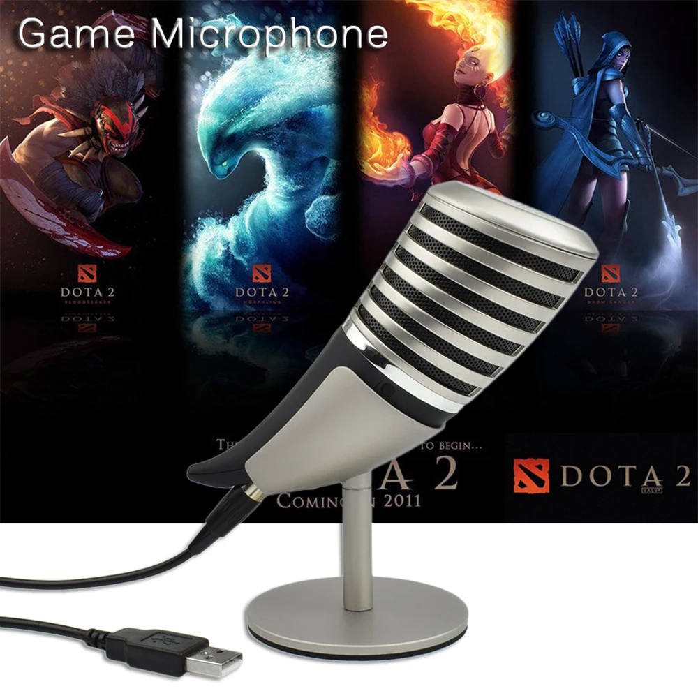 Профессиональный игровой конденсаторный микрофон для компьютера телефона 3 5