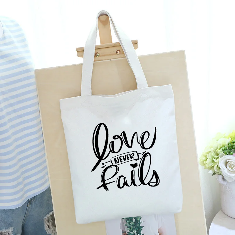 Хлопковая Холщовая Сумка-тоут белая многоразовая Эко сумка для покупок Женская