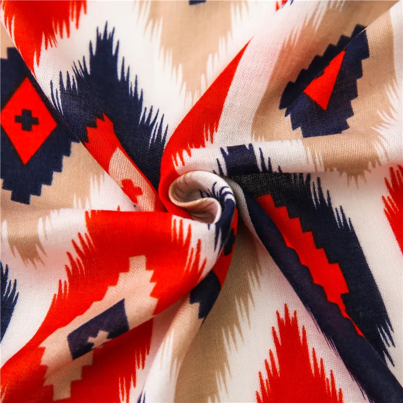 Женский шарф геометрический в клетку красный синий модный алмаз вискоза Испания